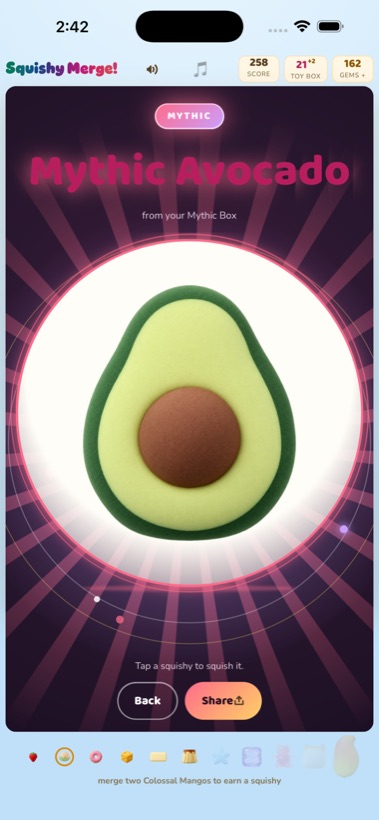 A Mythic squishy revealed out of its box
